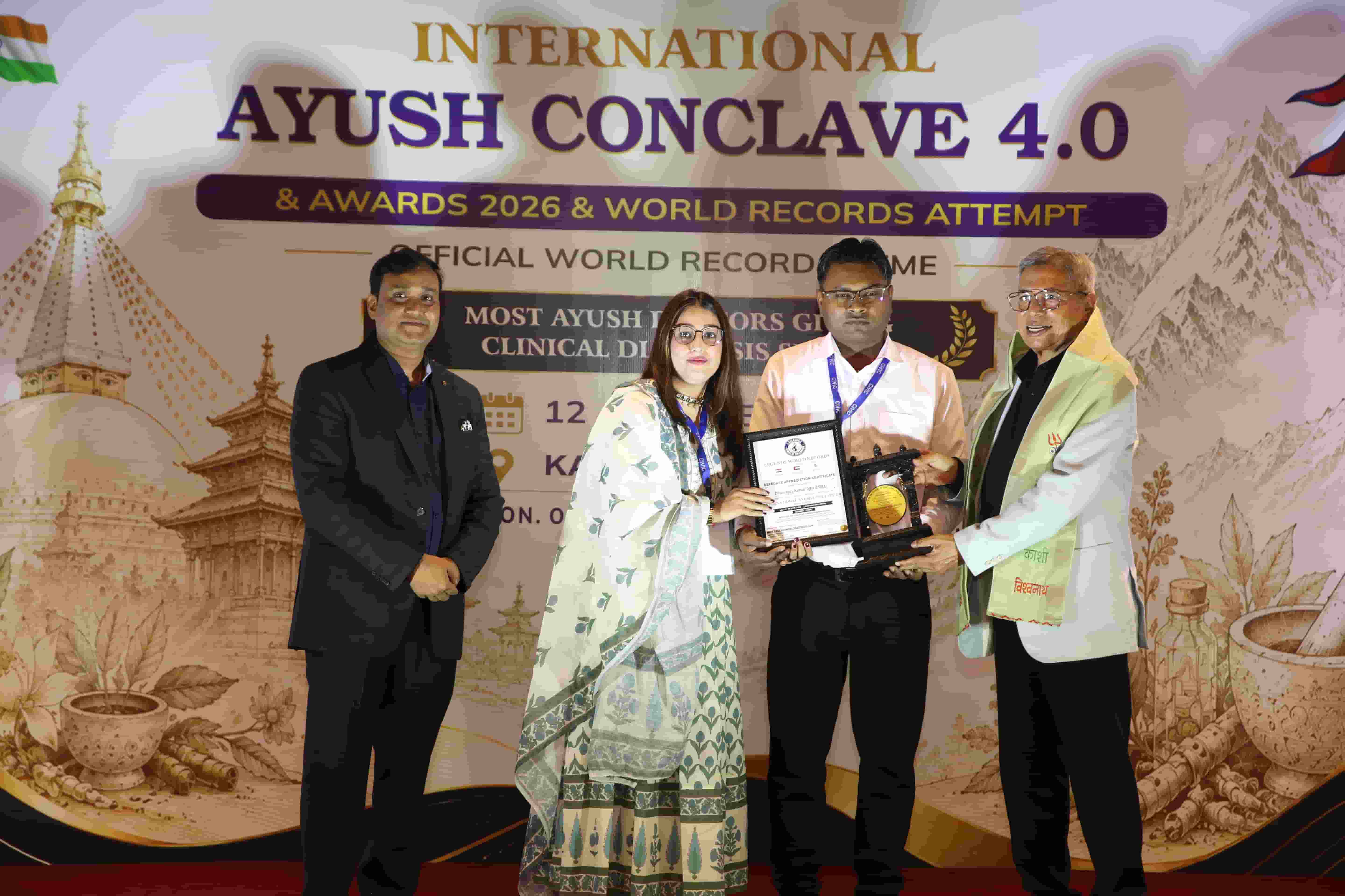 Dr. Kaushal & Mr. Satish Kumar with the AYUSH Enterprise Award